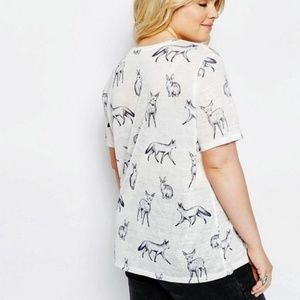 Like New ASOS Curve Woodland Animals Top 22 24